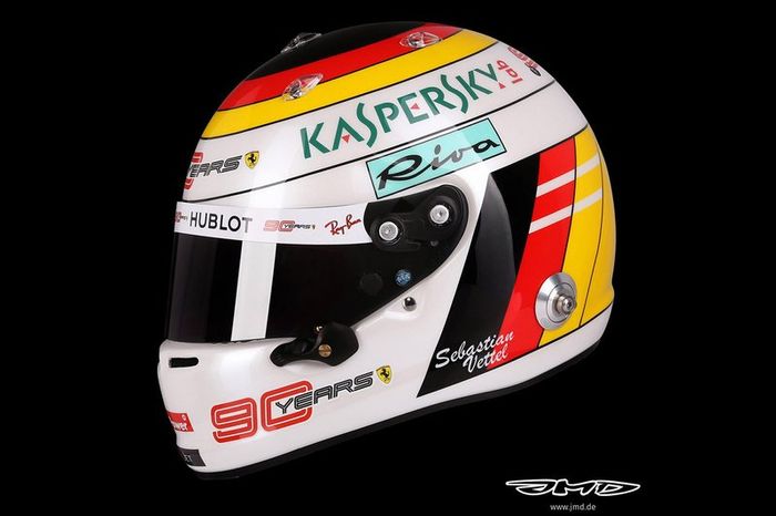 El casco de Sebastian Vettel, Ferrari para el GP de Alemania 2019