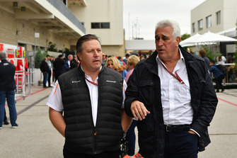 Zak Brown, PDG et directeur exécutif de McLaren Racing et Lawrence Stroll, propriétaire de Racing Point Force India