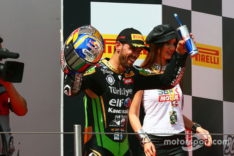 Podium : le vainqueur Kenan Sofuoglu, Kawasaki Puccetti Racing