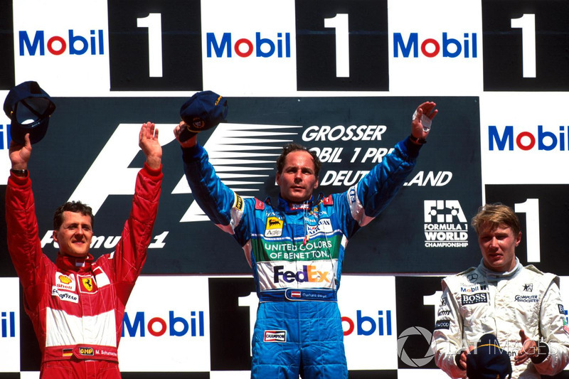 O austríaco provou que era durão, e logo na volta cravou a pole position, a volta mais rápida e venceu o GP em Hockenheim. Foi a última vitória da Benetton na F1.