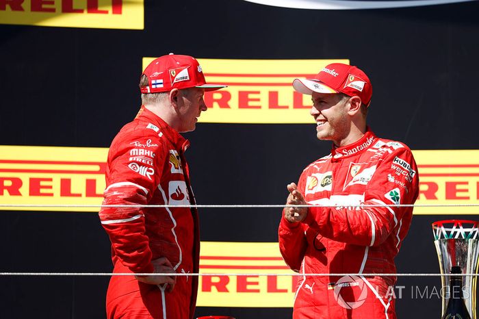  Podium: race winner Sebastian Vettel, Ferrari, second place Kimi Raikkonen, Ferrari