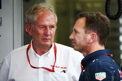 (L to R): Dr Helmut Marko, Red Bull Motorsport Consultant with Christian Horner, Red Bull Racing Team Principal