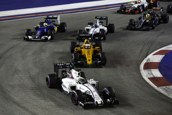 Felipe Massa, Williams FW38 Mercedes, leads Kevin Magnussen, Renault Sport F1 Team RS16 Valtteri Bot