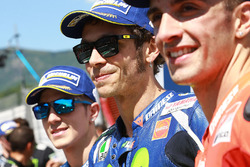 Il poleman Valentino Rossi, Yamaha Factory Racing, il secondo qualificato Maverick Viñales, Team Suz