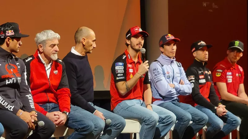 Jorge Martin, Gigi Dall'Igna, Claudio Domenicali, Francesco Bagnaia, Marc Marquez, Alvaro Bautista, Alessandro Lupino