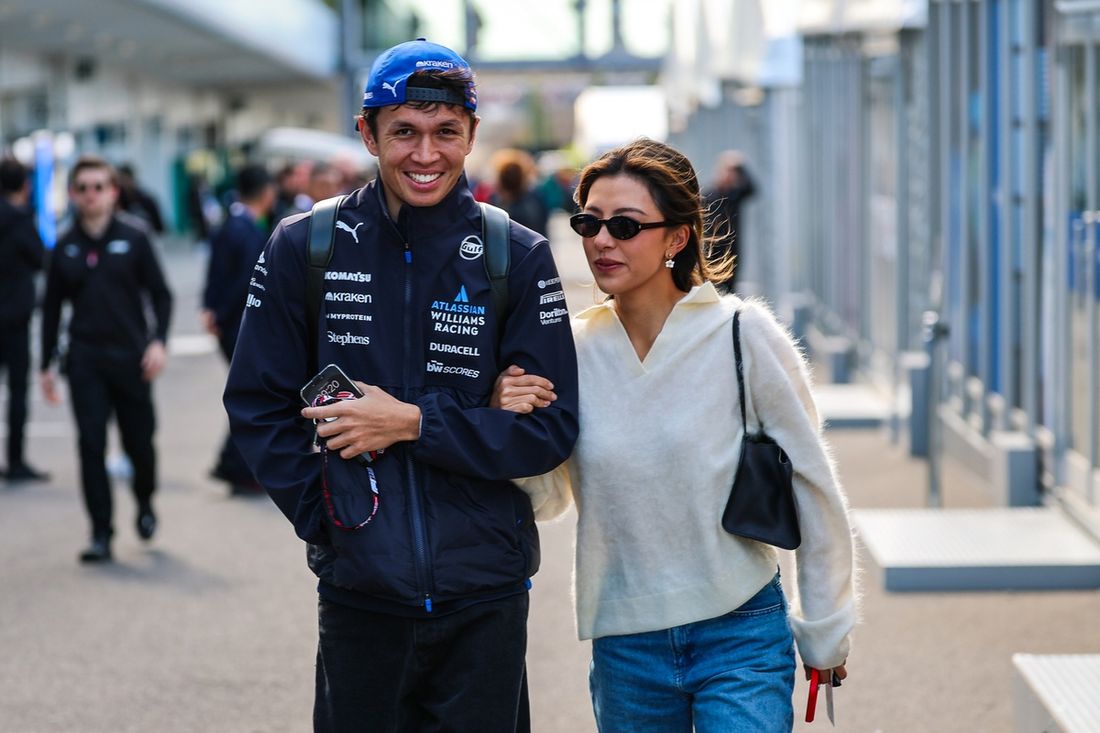 Alex Albon, Williams with his girlfriend, Lily Muni He