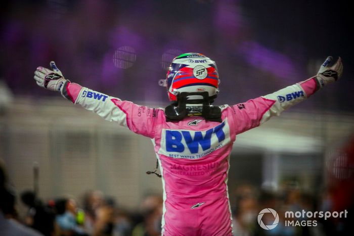 Race Winner Sergio Perez, Racing Point festeggia la vittoria