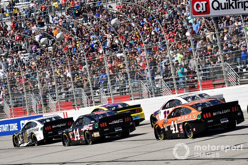 Aric Almirola, Stewart-Haas Racing, Ford Mustang Smithfield, Clint Bowyer, Stewart-Haas Racing, Ford Mustang Haas Automation, Daniel Suarez, Stewart-Haas Racing, Ford Mustang Arris