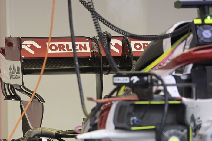 Detalle del alerón trasero del Alfa Romeo Racing C41