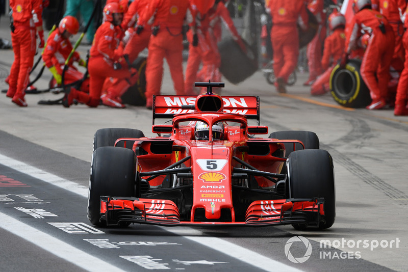 6. Sebastian Vettel, Ferrari SF71H pit stop