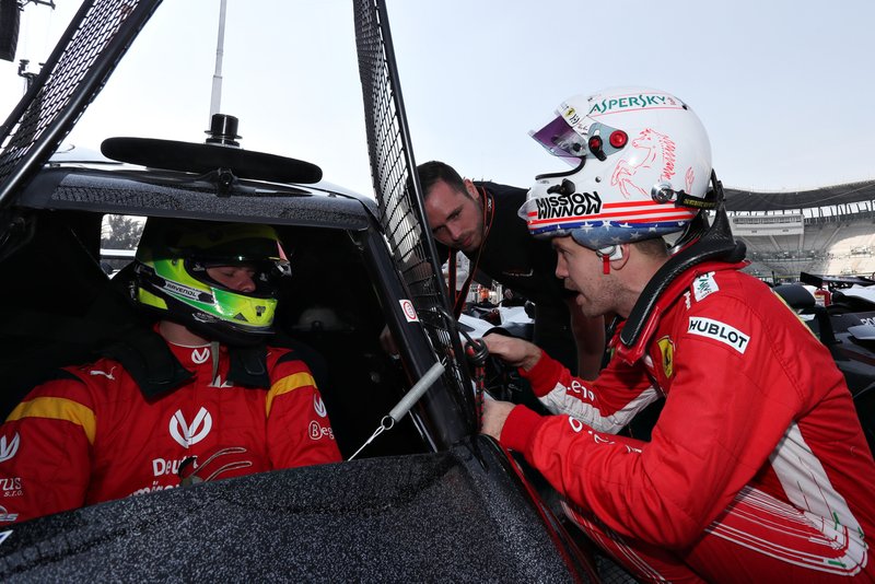 Sebastian Vettel and Mick Schumacher en la ROC 2019 de México