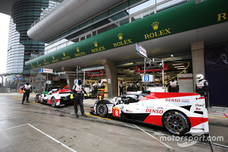 #7 Toyota Gazoo Racing Toyota TS050: Mike Conway, Kamui Kobayashi, Jose Maria Lopez, #8 Toyota Gazoo Racing Toyota TS050: Sébastien Buemi, Kazuki Nakajima, Fernando Alonso