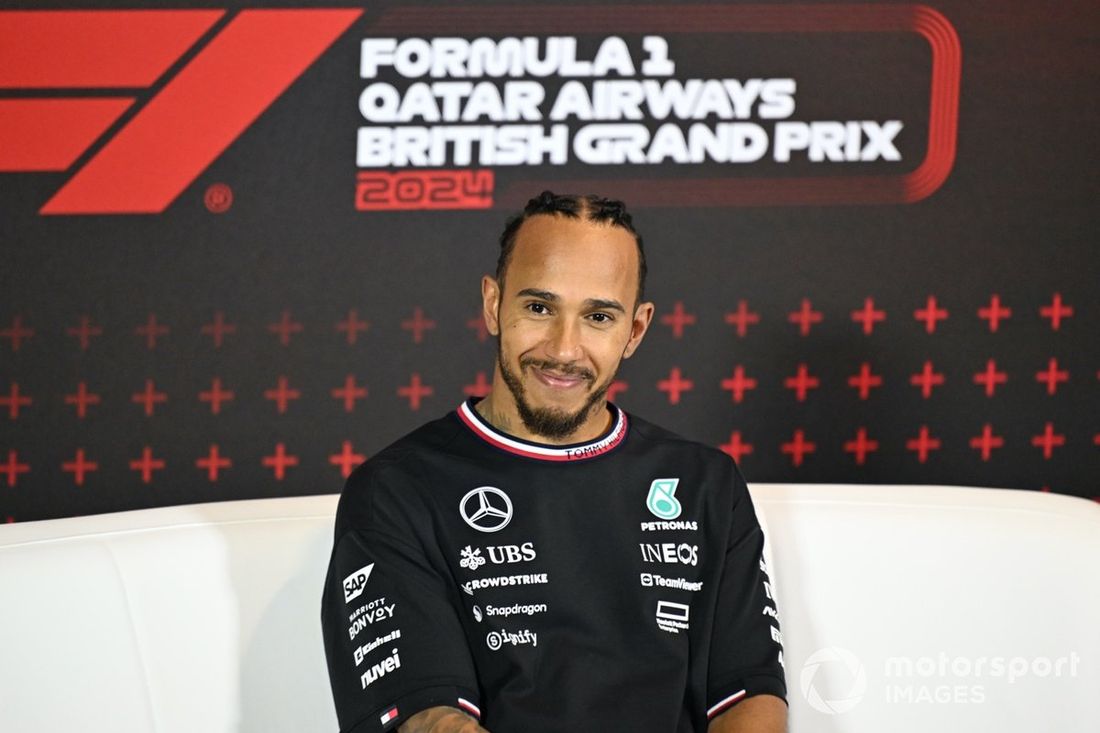 Lewis Hamilton, Mercedes-AMG F1 Team, 1. miejsce, na konferencji prasowej