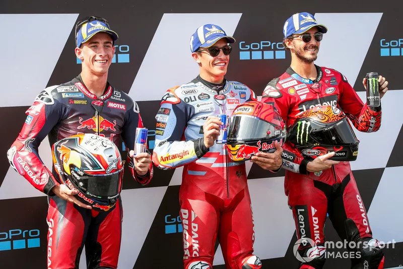 Marc Marquez, Gresini Racing, Pedro Acosta, Red Bull GASGAS Tech3, Francesco Bagnaia, Ducati Team