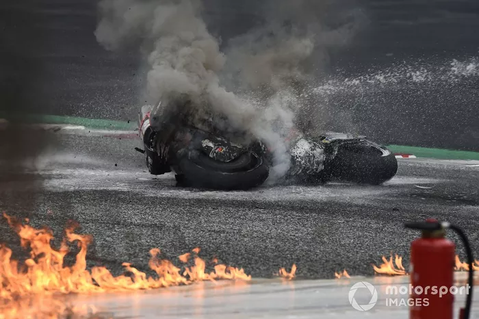 Incendio de las motos de Dani Pedrosa y Lorenzo Savadori