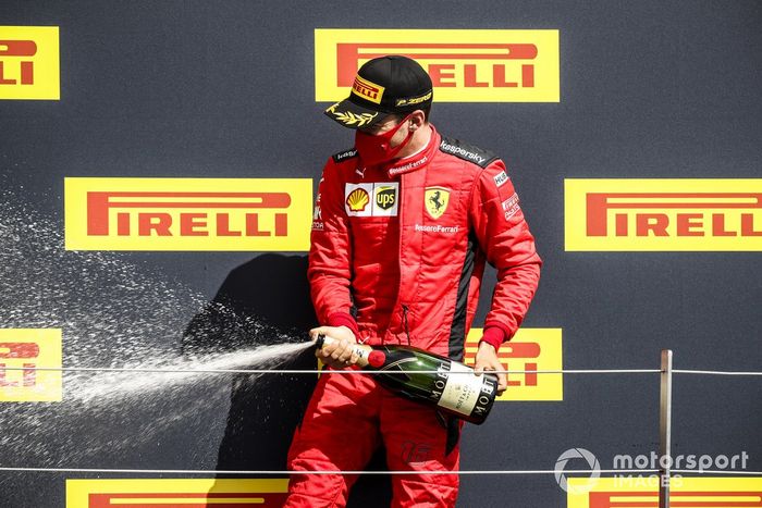 Podio: tercer lugar Charles Leclerc, Ferrari