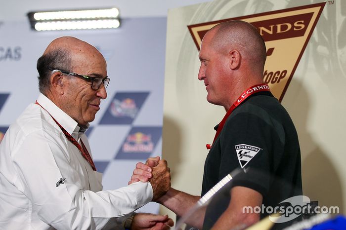 Carmelo Ezpeleta, CEO de Dorna Sports, Kenny Roberts Jr.