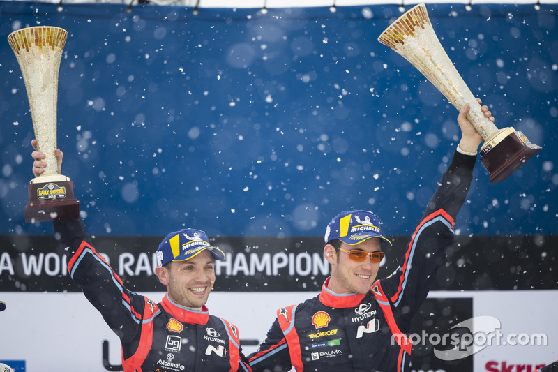 Los ganadores del Rally de Suecia 2018: Neuville, Nicolas Gilsoul, Hyundai i20 WRC, Hyundai Motorsport