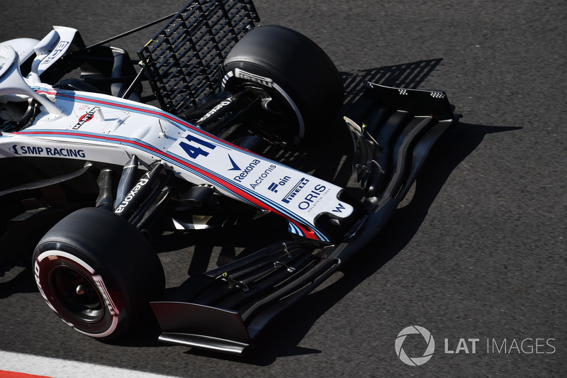 Detalle del alerón delantero del Williams FW41