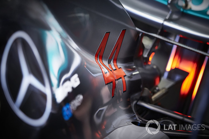 Rear bodywork of the Mercedes AMG F1 W09 of Lewis Hamilton, Mercedes AMG F1