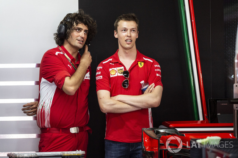 Daniil Kvyat, Ferrari and Marco Matassa, Ferrari Engineer