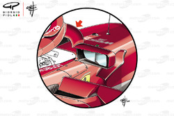 Rétroviseurs de la Ferrari SF71H, GP de Monaco