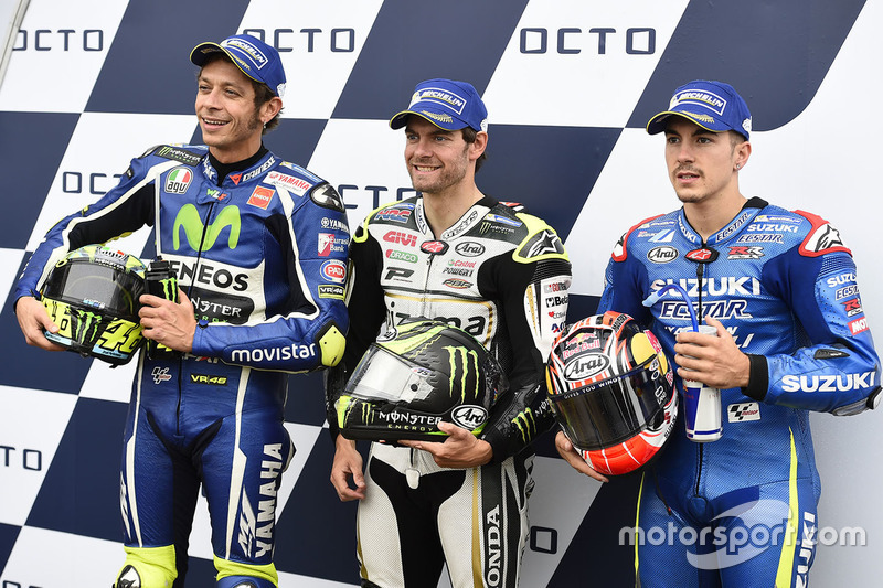 Polesitter Cal Crutchlow, Team LCR Honda, second position Valentino Rossi, Yamaha Factory Racing, th