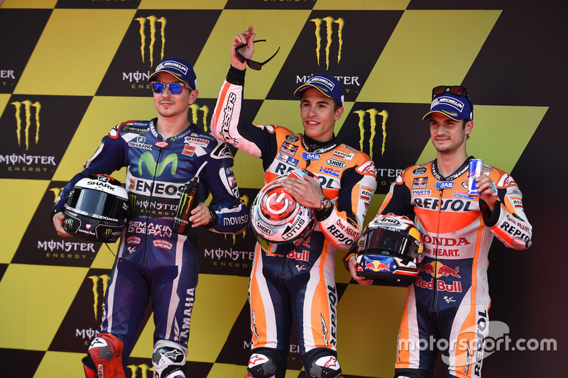 Polesitter Marc Marquez, 2. Jorge Lorenzo, 3. Dani Pedrosa