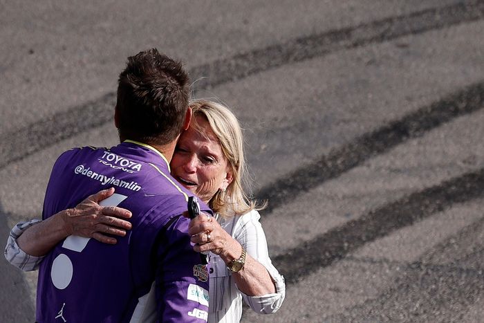 Denny Hamlin, Joe Gibbs Racing and his mother Mary Lou Hamlin