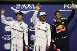 Polesitter: Lewis Hamilton, Mercedes AMG F1, tweede Nico Rosberg, Mercedes AMG F1, derde Daniel Ricc
