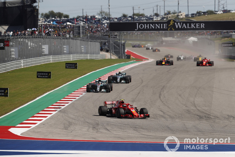 Kimi Raikkonen, Ferrari SF71H, Lewis Hamilton, Mercedes AMG F1 W09 EQ Power+, Valtteri Bottas, Mercedes AMG F1 W09 EQ Power+, Daniel Ricciardo, Red Bull Racing RB14, Sebastian Vettel, Ferrari SF71H