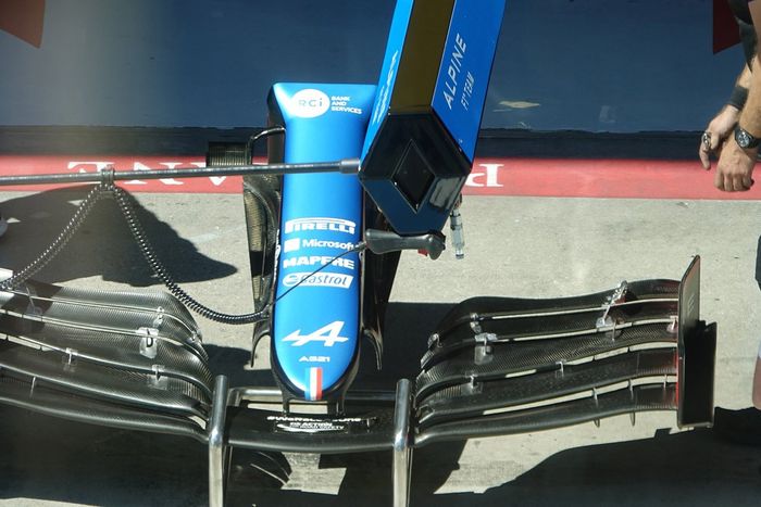 Alerón delantero del monoplaza de Fernando Alonso, Alpine A521