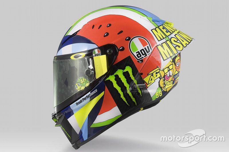 El casco de Valentino Rossi, Yamaha Factory Racing, para Misano
