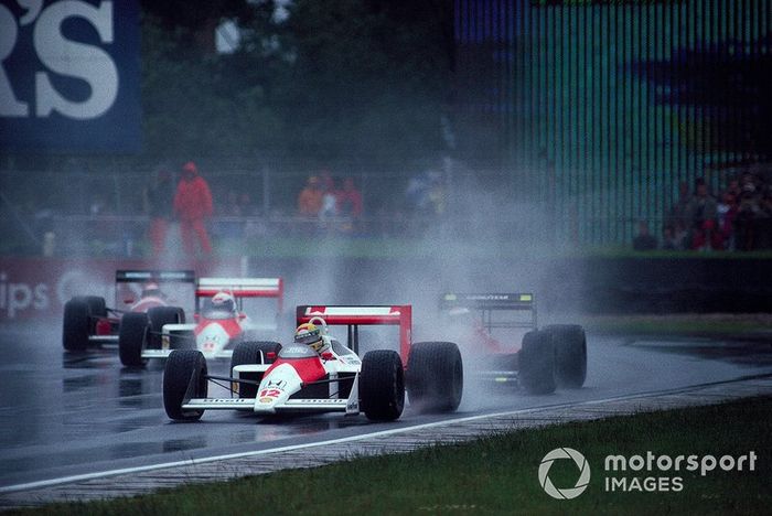 Ayrton Senna, McLaren MP4-4 Honda, Gerhard Berger, Ferrari F1/87-88C, Alain Prost, McLaren MP4-4 Honda