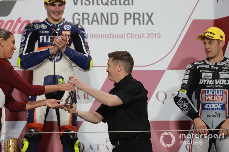 Podio: il vincitore della gara Lorenzo Baldassarri, Pons HP40