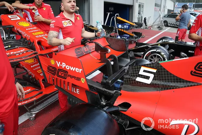 El alerón trasero del Ferrari