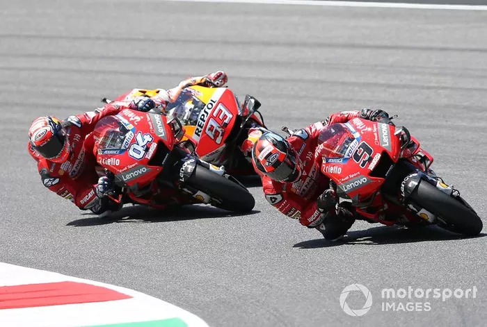 Danilo Petrucci, Ducati Team, Andrea Dovizioso, Ducati Team & Marc Marquez, Repsol Honda Team MotoGP