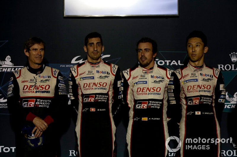 Podium: #8 Toyota Gazoo Racing Toyota TS050: Sébastien Buemi, Kazuki Nakajima, Fernando Alonso