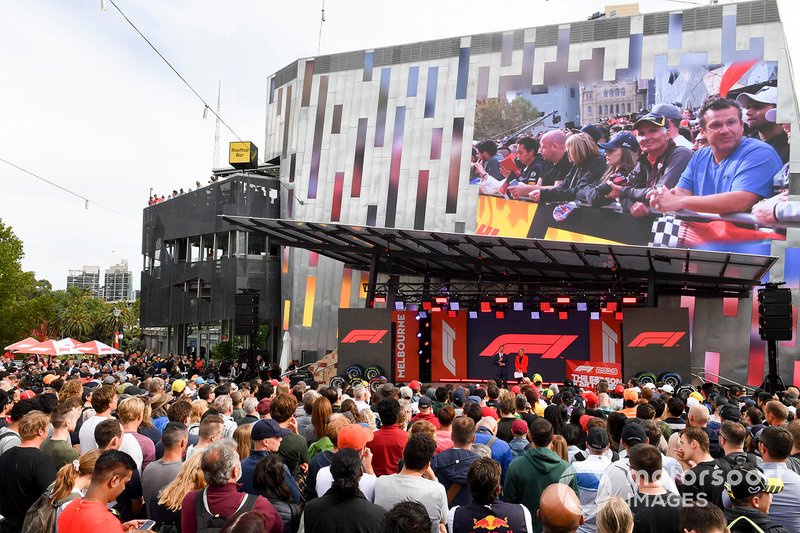 Fans at the Federation Square event