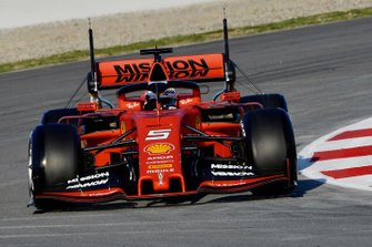 Sebastian Vettel, Ferrari SF90 avec des capteurs aérodynamiques sur l'aileron arrière