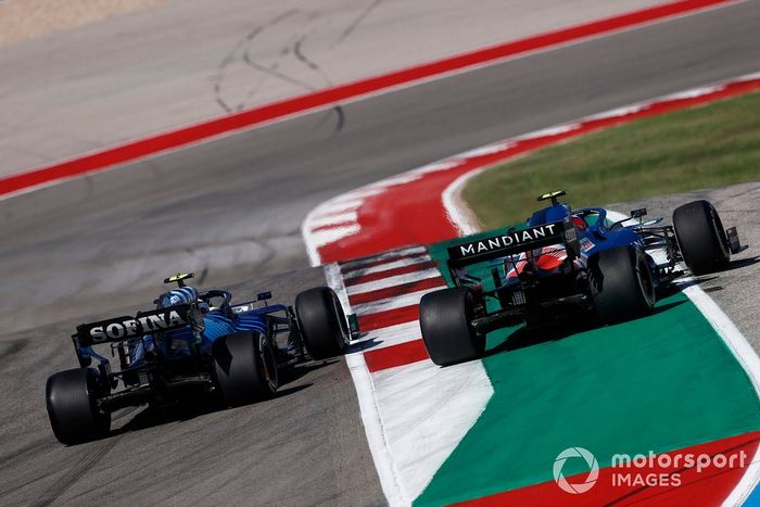 Nicholas Latifi, Williams FW43B, lucha con Esteban Ocon, Alpine A521