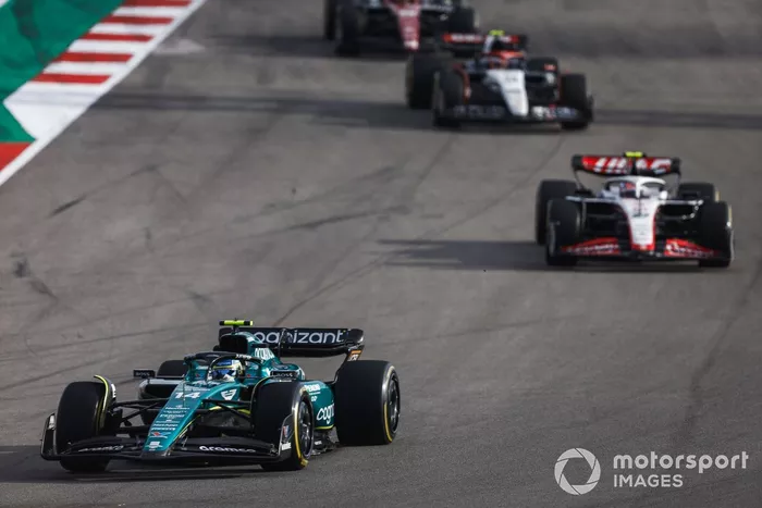 Fernando Alonso, Aston Martin AMR23, Nico Hulkenberg, Haas VF-23, Yuki Tsunoda, AlphaTauri AT04