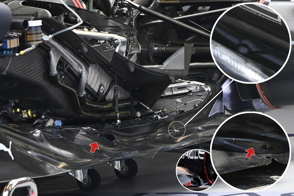 Detalle del suelo del Red Bull RB18