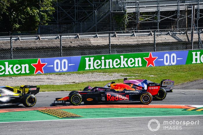 Max Verstappen, Red Bull Racing RB16, Sergio Pérez, Racing Point RP20