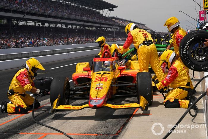 Romain Grosjean, Andretti Autosport Honda, parada en boxes