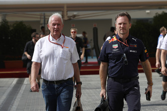 Dr Helmut Marko, Red Bull Motorsport Consultant en Christian Horner, teambaas Red Bull Racing