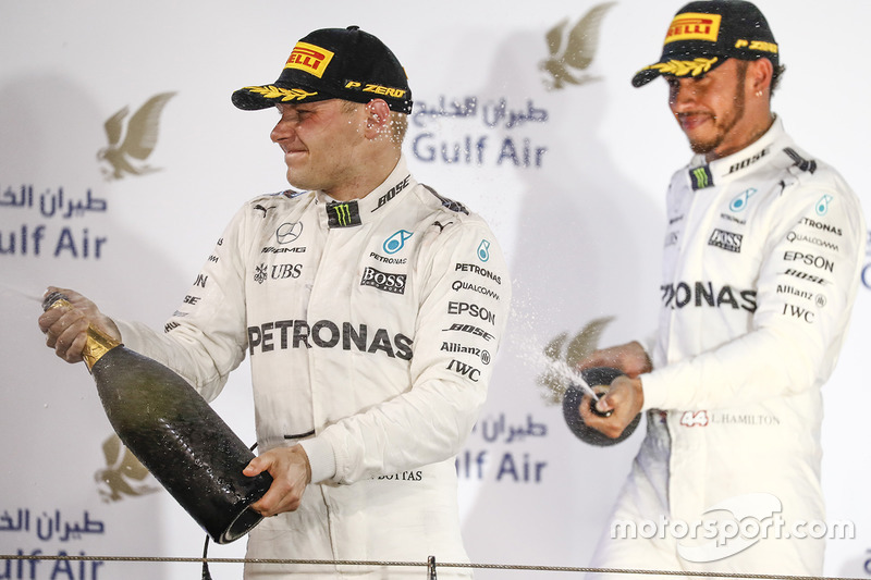 Podium: second place Lewis Hamilton, Mercedes AMG F1, third place Valtteri Bottas, Mercedes AMG F1