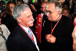 Chase Carey, Chief Executive Officer and Executive Chairman of the Formula One Group and Sergio Marchionne, CEO FIAT  at Ferrari 70th Anniversary