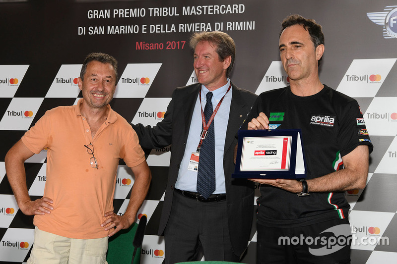 Giovanni Copioli, Presidente della Federazione Italiana del Motociclo nel 30esimo anniversario della prima vittoria dell'Aprilia Racing Team Gresini