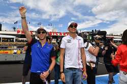 Pierre Gasly, Scuderia Toro Rosso and Esteban Ocon, Force India F1 on the drivers parade